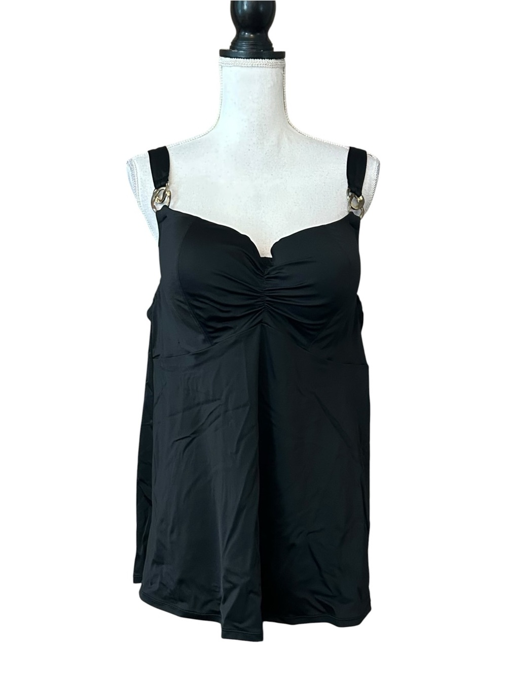 Lane Bryant‎ Cacique Underwire Bra Tankini Top with Embellished Straps SZ 42D
